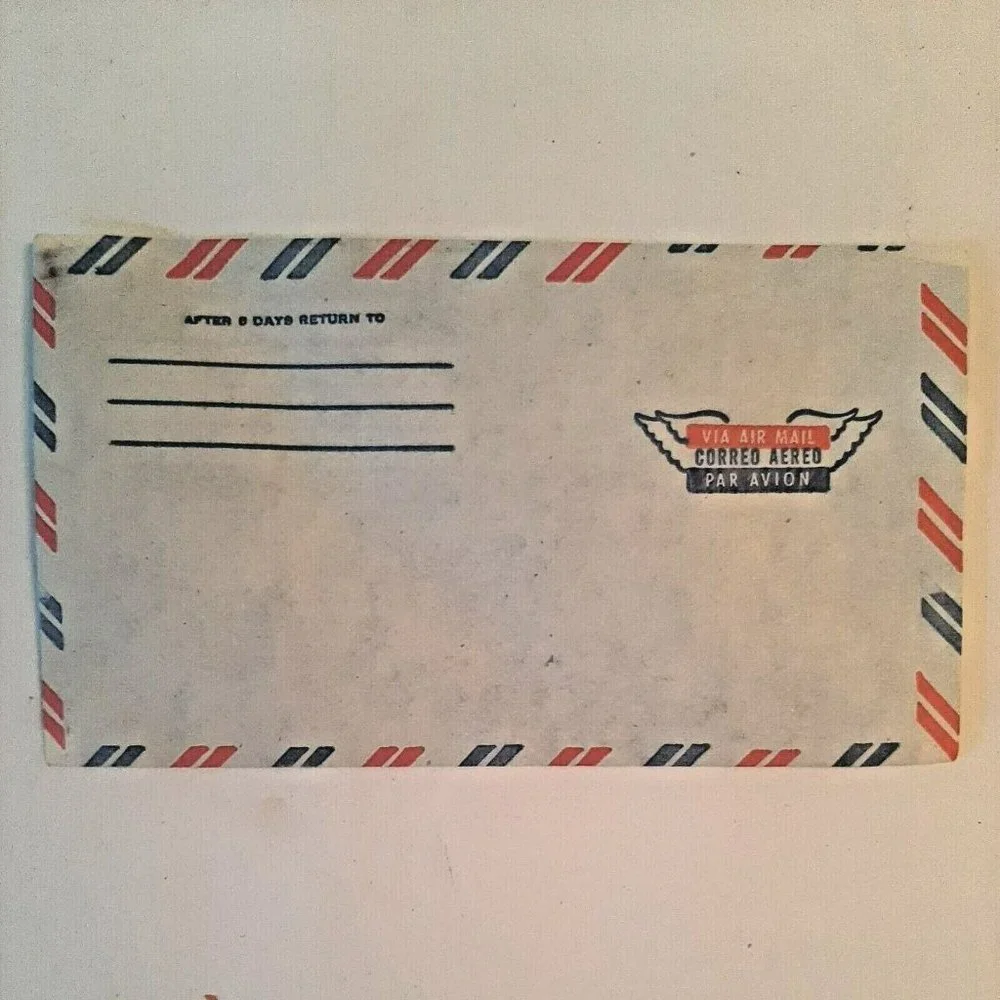 22 Vintage Air Mail Envelopes Starbright White Wove Red Blue Stripes 1970s Props